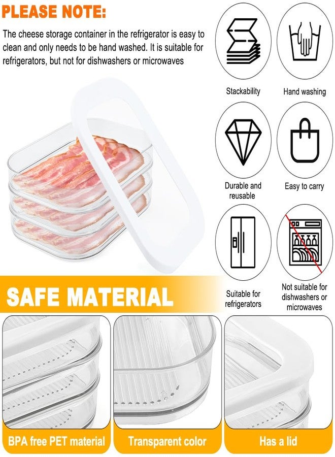Kazheon Deli Meat Container for Fridge Stackable Bacon Cheese Container,3-Layer Cold Cuts Storage Containers Transparent Food Storage Boxes For Lunch Meat,Salami(Transparent,Size:3.35*6.3*8.86inch) - Image 5
